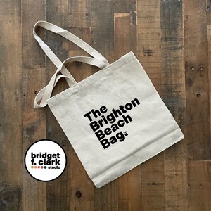 The Brighton Beach Bag, Canvas Tote Shopping Bag, Reusable Bags, Beach Tote, New York Gifts, New York City Bag, Stylish Tote Bag, Cute Tote