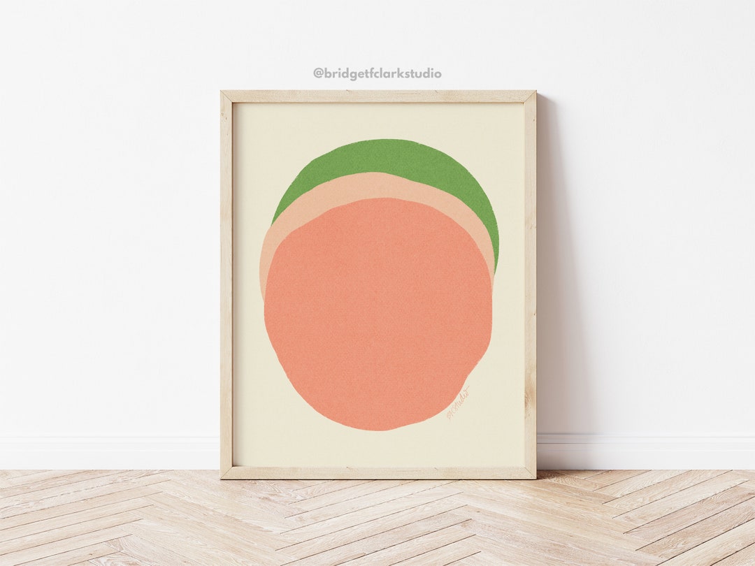 Retro Art Printable, Geometric Wall Art Printable, Circle Wall Art, Mid ...