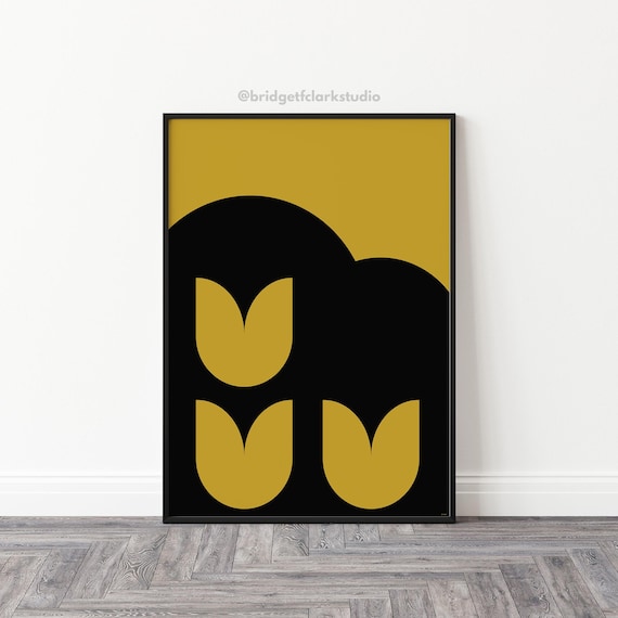 MCM Wall Art, Tulips Print, Arch Art, Printable Wall Art, Flower Print, Mid Century Modern Art, Mod Art Prints, Retro Art, Botanical Art