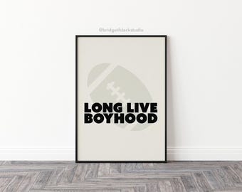 Larga vida a la impresión de arte de fútbol de la infancia, decoración de la habitación de los niños, arte de la pared deportiva imprimible, arte de la pared de la sala de juegos, regalo de baby shower, decoración de la guardería del niño