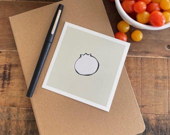 Blueberry Art Prints, 4x4 Art, Mini Prints, Kitchen Art, Blueberry Decor, Minimal Food Art, Gifts Under 10 Dollars, Botanical Mini Prints