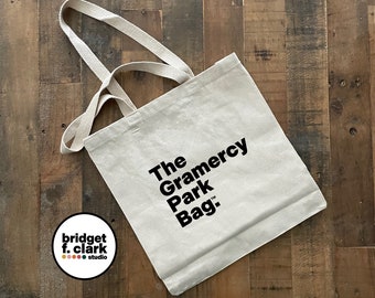 The Gramercy Park Bag, Canvas Tote Shopping Bag, Everyday Tote, City Bag, Reusable Bags, New York Gifts, Market Tote, Library Bag, Cute Tote