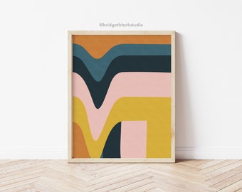 Modern Stripes, Geometric Wall Art Printable, Printable Wall Art, Abstract Art, Colorful Wall Art, Trendy Art Prints, Statement Art