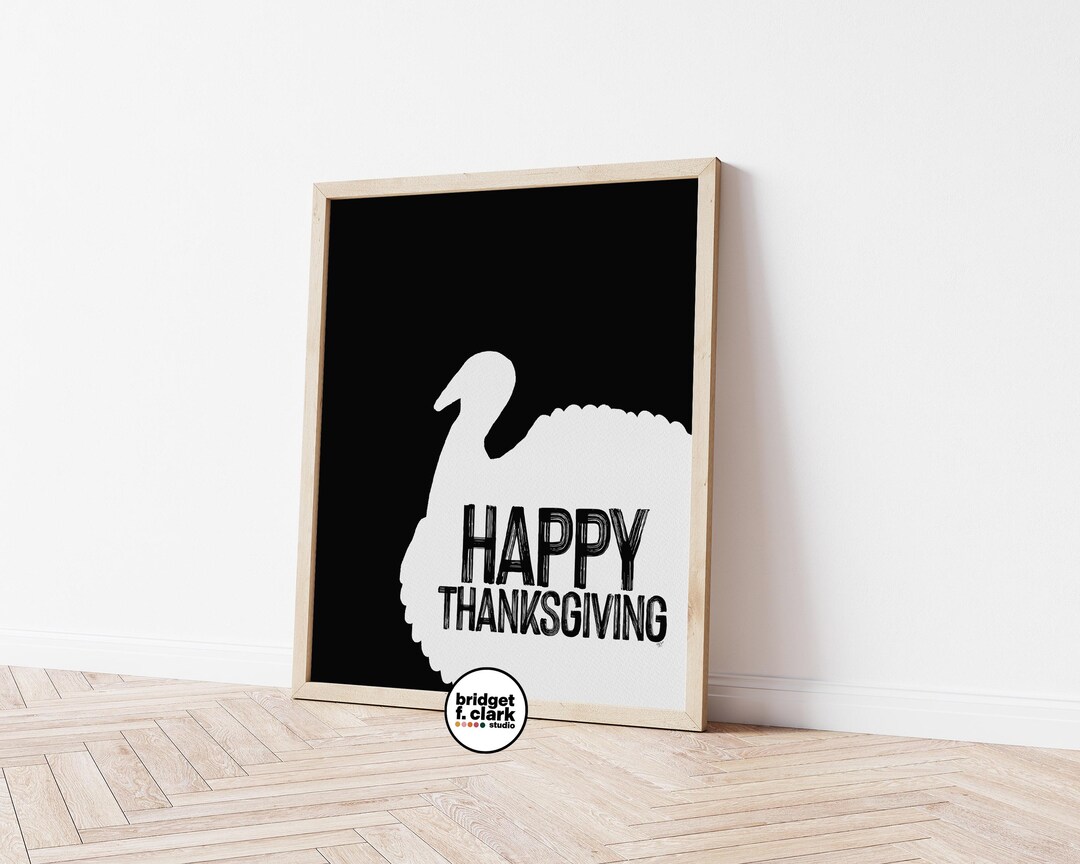Turkey Art, Fall Printable Wall Art, Thanksgiving Art Printable ...