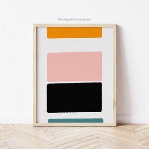 Color Block Prints, Abstract Printable Wall Art, Mid Century Modern Wall Art Printable, Geometric Print Download, Digital Print Wall Art,
