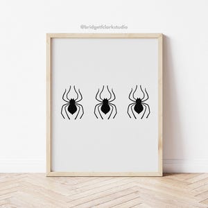Spider Wall Art, Spider Printable, Halloween Printable Wall Art, Modern Halloween Decor, Black and White Art, Halloween Prints, Fall Decor