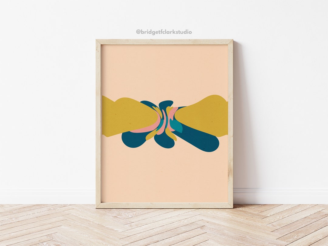 Colorful Abstract Art, Retro Printable Wall Art, Boho Art Prints