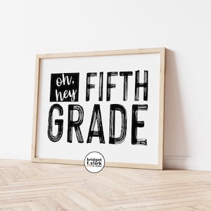 First Day of Fifth Grade Sign, Back to School Printable, Start of School Sign, First Day of School, Modern Back to School, Instant Download