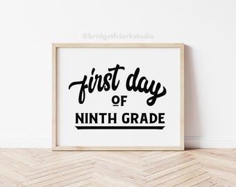 First Day of Hybrid Learning 9TH Grade Sign First Day of Hybrid Learning Ninth Grade School Sign Printable Back to School INSTANT DOWNLOAD