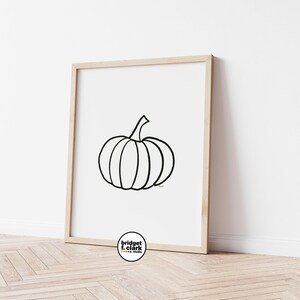 Pumpkin Drawn Printable, Minimal Pumpkin Printable Art, Classy Halloween Wall Art Printable, Autumn Mantel Decor, Neutral Printable Fall