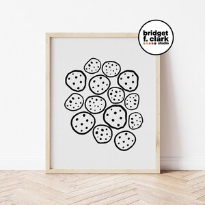 Cookies Art, Christmas Printable Wall Art, Black and White Art, Christmas Art, Simple Christmas Decor, Modern Print Download, DIY Christmas