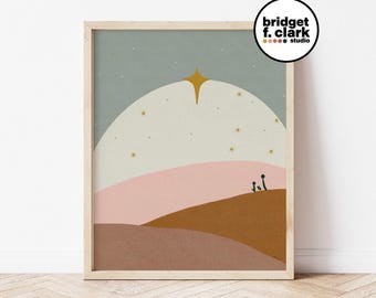 Nativity Print, Nativity Art, Printable Wall Art, Christmas Wall Art, Christmas Decor, Christmas Printable, Nativity Scene, Holiday Wall Art