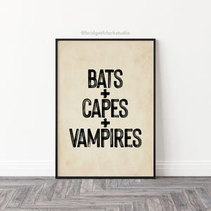 Bats Wall Art, Vampire Art, Vintage Halloween Printables, Fall Printable Wall Art, Halloween Sayings Prints, Modern Halloween Decor,
