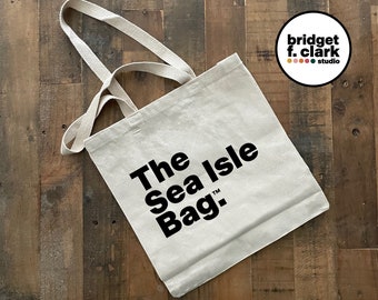 The Sea Isle Bag, Natural Tote Bag, New Jersey Gifts, Canvas Tote Bag, Reusable Bags, Shoulder Bag, Modern Tote Bag, NJ Shore, Beach Tote