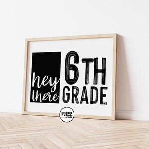 First Day of Sixth Grade Sign, Back to School Printable, Start of School Sign, First Day of School, Modern Back to School, Instant Download