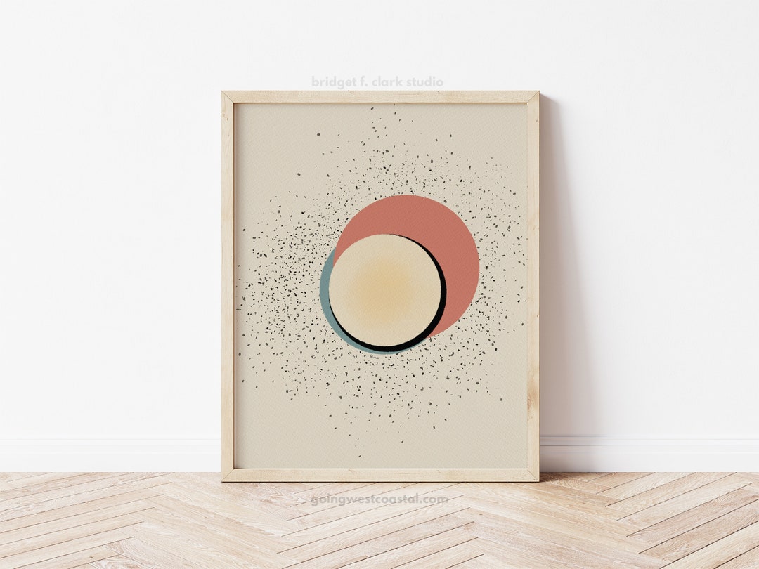 Abstract Sun Print, ART PRINTABLE Abstract Celestial Dark Peach and