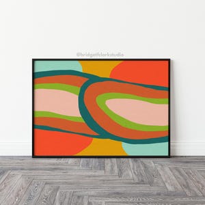Colorful Abstract Art, Modern Printable Wall Art, Trendy Art Prints, Digital Art Download, Room Decor for College, Bedroom Decor for Teens