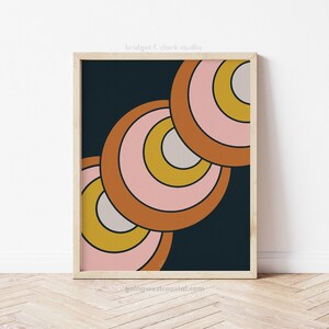 Circle Art, Printable Wall Art, Retro Art, Mid Century Modern Wall Art Printable, Room Decor for Teens, 60s Art, Digital Art Download