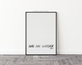 Gen X Art Prints, typografie, Gen X Poster, afdrukbare muurkunst, kunst aan de muur uit de jaren 90, zwart-witte kunst, Office Decor voor vrouwen, Man Cave Wall Art