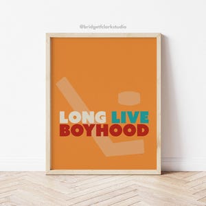 Long Live Boyhood, Hockey Art Print, Boys Room Decor, Sports Wall Art Printable, Playroom Wall Art, Baby Shower Gift, Boy Nursery Decor