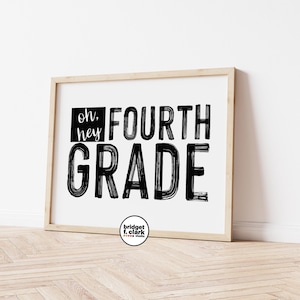 First Day of Fourth Grade Sign, Back to School Printable, Start of School Sign, First Day of School, Modern Back to School, Instant Download