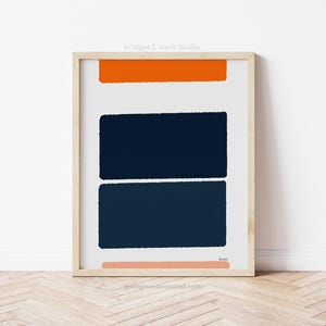 Modern art prints navy blue wall art prints digital download, college room decor, mod, minimalist wall art printable, home office decor for