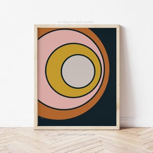 Circle Art, Mid Century Modern Printable Wall Art, Retro Art, 70s Art, 60s Art, Mod Art Print, Geometric Wall Art, Modern Print Download