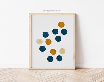 Polka Dot Art, Printable Wall Art, Minimalist Dots Wall Art, Geometric Wall Art Printable, Colorful Abstract Art, Trendy Art Prints for