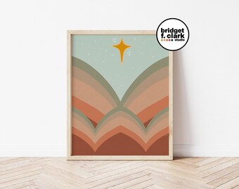 Christmas Star Print, Nativity Art, Christmas Printable Wall Art, Christmas Wall Art, Nativity Scene, Holiday Wall Art, Holiday Printable
