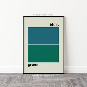Printable Wall Art, Color Block Print, 60s Decor, New Home Gift for Couple, Retro Art, Colorful Wall Art, Modern Print Download, 70s Art