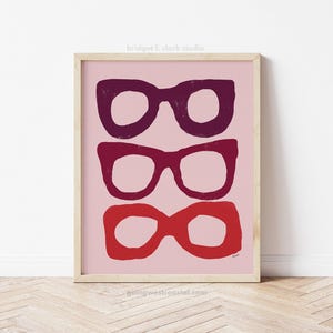 Printable Wall Art, Glasses Art, Retro Art, Gift for Readers, Apartment Wall Decor, College Dorm Decor, Office Art Print, Gift Art
