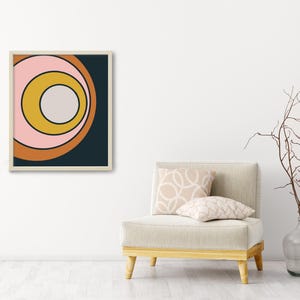 Circle Art, Mid Century Modern Printable Wall Art, Retro Art, 70s Art, 60s Art, Mod Art Print, Geometric Wall Art, Modern Print Download image 2