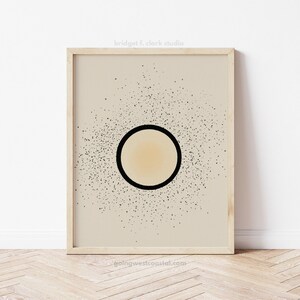 70s Aesthetic, Geometric Wall Art Printable, Modern Wall Art, Circle Wall Art, Abstract Sun Print, Retro Art Print, Teen Bedroom Decor
