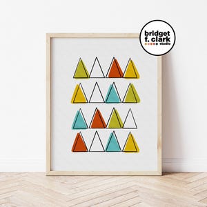 Christmas Tree Art, Christmas Wall Art Printable, Printable Wall Art, Mid Century Modern Christmas Decor, Retro Art, Christmas Gift for Home
