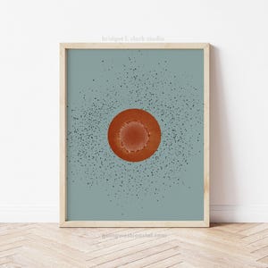 Abstract Sun Print, 70s Art, Retro Art Print, Modern Wall Art, Downloadable Art, Printables Wall Art, Teen Bedroom Decor, Playroom Art