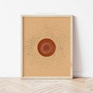 Abstract Sun Print, Retro Art Print, 70s Art, Modern Wall Art, Downloadable Art, Printable Wall Art, Teen Bedroom Decor, Playroom Art