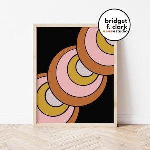 Circle Art, Printable Wall Art, Retro Art, Mid Century Modern Wall Art Printable, Room Decor for Teens, 60s Art, Printable Artwork,