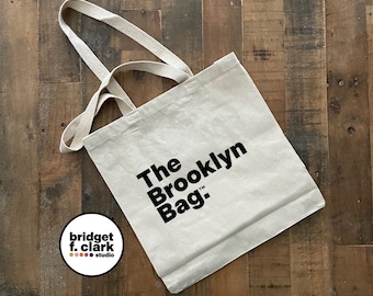 The Brooklyn Bag, Canvas Tote Bag, City Bag, Reusable Bags, New York Gifts, Minimalist Tote Bag, Market Tote, Library Bag, Modern Tote,