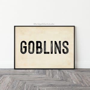 Goblin Art, Vintage Halloween Printable Wall Art, Halloween Prints, Boho Halloween Party Decor, Modern Halloween Art, Fall Printables