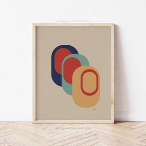 Retro Art, Mid Century Modern Printable Wall Art, Geometric Wall Art, Wall Decor for Apartment, College Dorm Decor, MCM Wall Art, 60s Decor