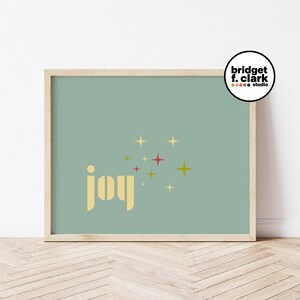 Joy Art, Mid Century Modern Christmas Decor, Christmas Art Printable, Retro Art, Typography Printable Wall Art, Downloadable Art, Modern Art