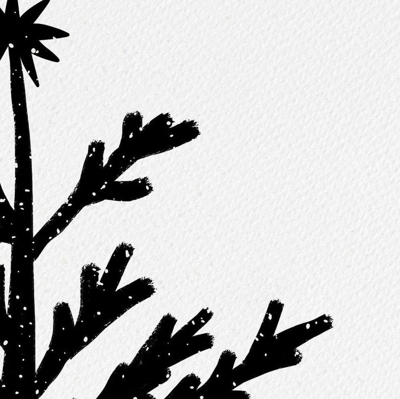 Christmas Tree Art, Christmas Wall Art Printable, Black and White, Printable Wall Art, Modern Christmas Decor, Christmas Gift for Home image 4