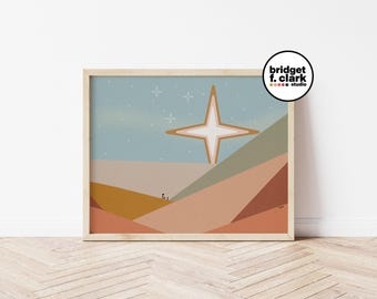 Nativity Scene, Nativity Art, Printable Wall Art, Christmas Wall Art, Nativity Print, Christmas Printable, Christmas Gift for Neighbor