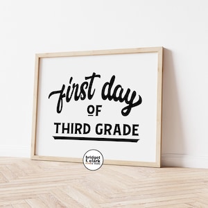 First Day of Third Grade Sign, Back to School Printable, Start of School Sign, First Day of School, Modern Back to School, Instant Download