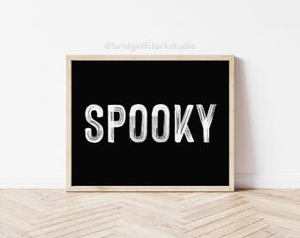 Halloween Printable Wall Art, Halloween Spooky Decor, Printable Artwork, Vintage Halloween Print, Horizontal Wall Art, Halloween Art Print,
