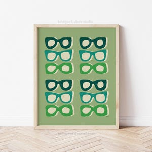 Glasses Art, Printable Wall Art, Retro Art, Wall Decor for Apartment, Office Art Print, Gift for Readers, Digital Art Prints, Room Decor for