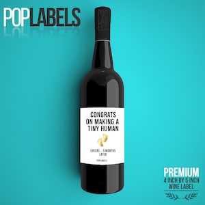 Wine Label Great Gift for Mothers Day Gift Mom Congrats  on making a tiny human