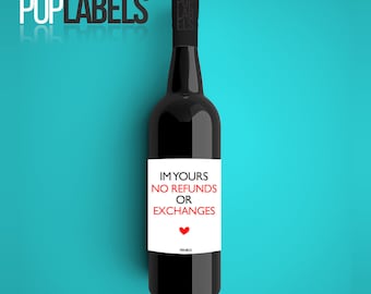Etichetta di vino Ottimo regalo per moglie marito ragazza fidanzato San Valentino Regalo Anniversario Regalo Nessun rimborso Nessun scambio