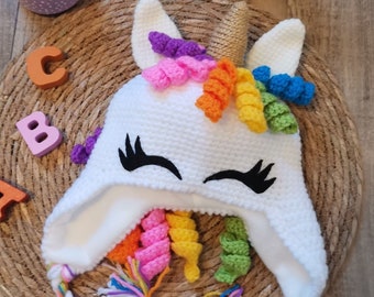 Bonnet ou Snood a capuche Licorne