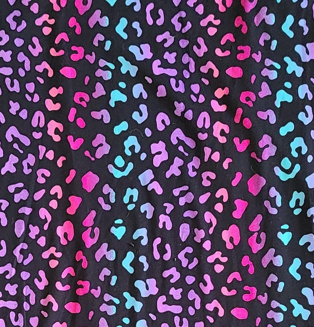 Ombre Leopard Spot Printed DBP Black/Purple Fabric by the Etsy
